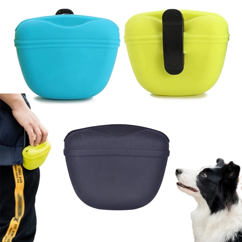 Tas Pinggang Tempat Makanan Anjing Portable Bahan Silikon Untuk Outdoor