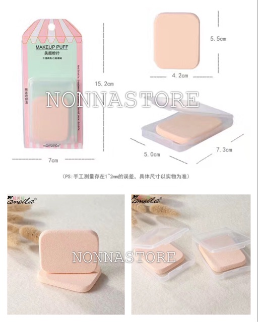 Makeup Puff - Spon Bedak Make Up Kosmetik + Travel Box Mika