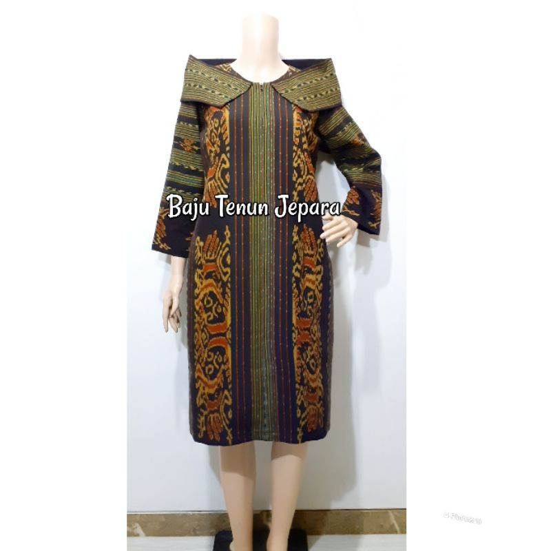 Dress tenun sabo sumba etnik baju tenun jepara baju etnik DTB104