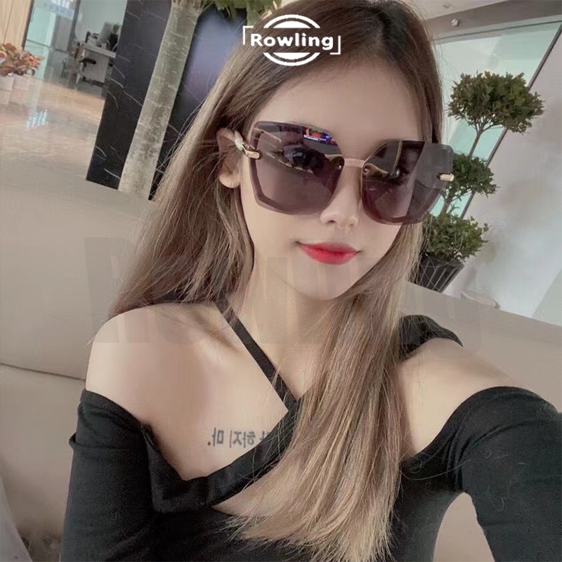 Rowling(ka-212)Kacamata  Hitam Terbaru Wanita No Frame Titanium  Style Kacamata Fashion Murah/Kacamata Sunglasses Import Wanita Kacamata Fashion