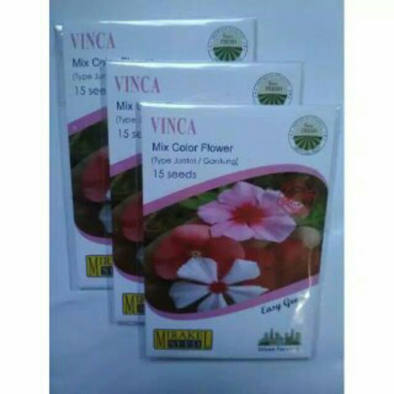 Benih Bunga VINCA Mix Color Flower tipe Juntai/Gantung 1 pack isi 15 biji