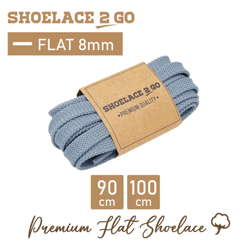 SHOELACE 2 GO PREMIUM TALI SEPATU GEPENG PIPIH FLAT J12 - BLUE