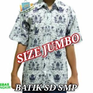 Size Jumbo..Baju Batik Sd Smp Pendek Seragam Sekolah Size: ( 17S/D 20)