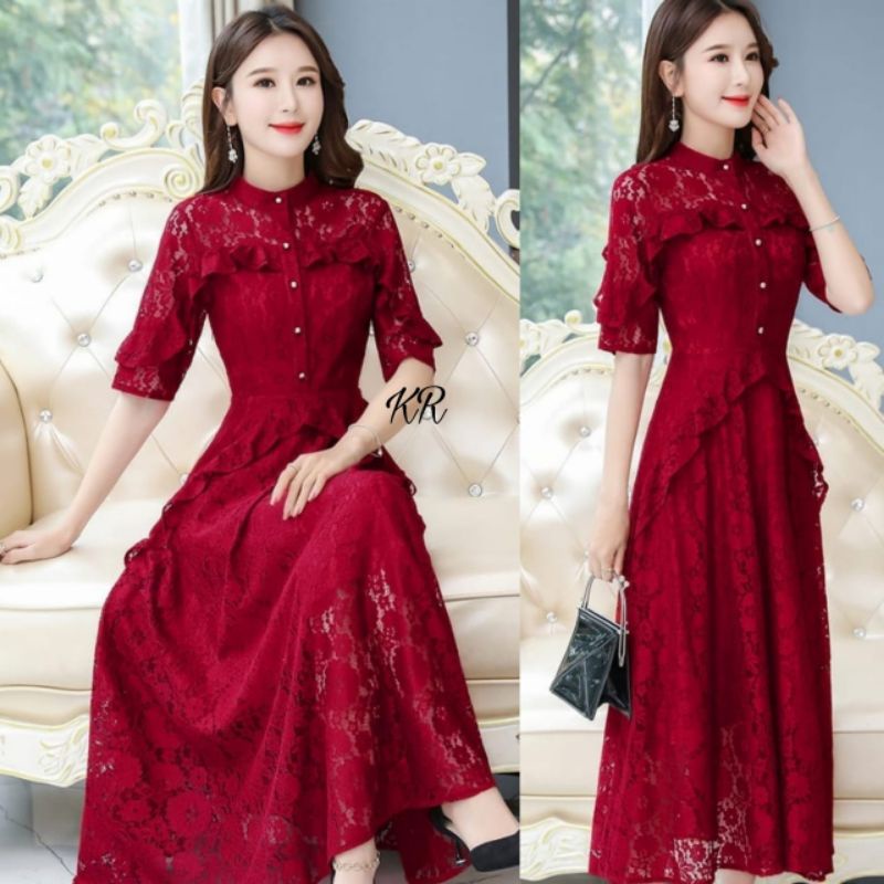 DRESS FASHION ASHLEY, BRUKAT PREMIUM FURING, MAXY DRESS