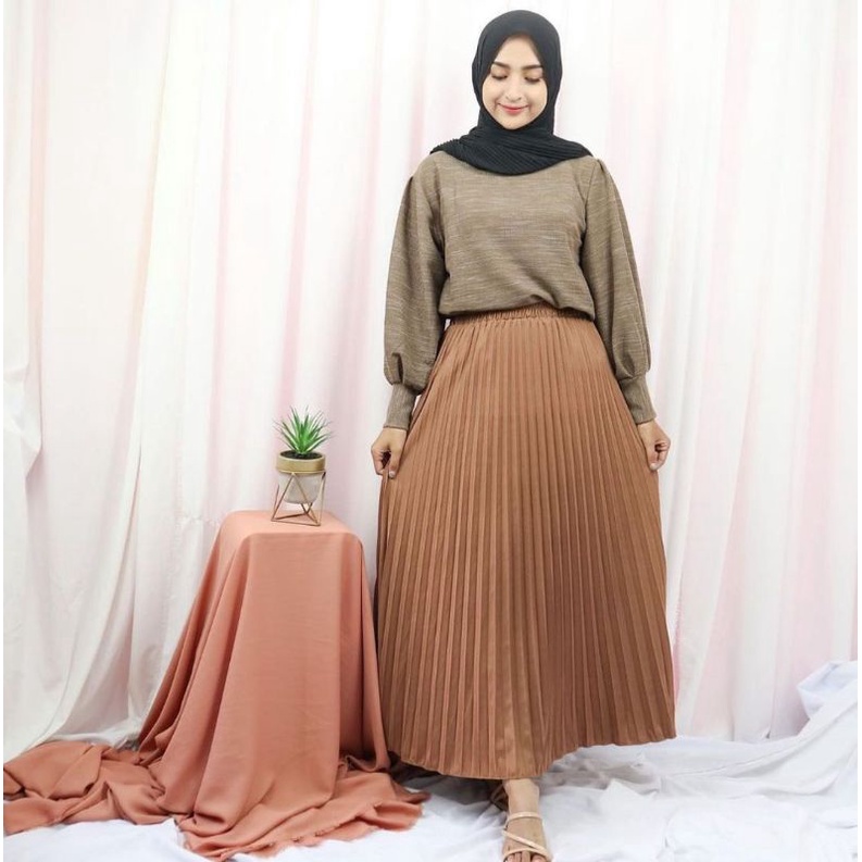 ROK PLISKET PREMIUM/KULOT PLISKET PREMIUM MURAH BAWAHAN MUSLIMAH