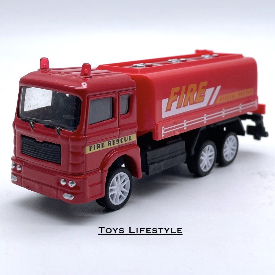 Mainan Mobil Truk / Truck Fire Rescue Skala 1:72 Pullback