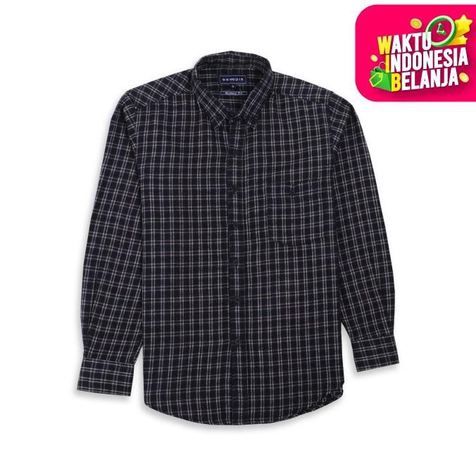 BROODIS Flanel Kemeja Pria Motif Terbaru Armeiro Black - S
