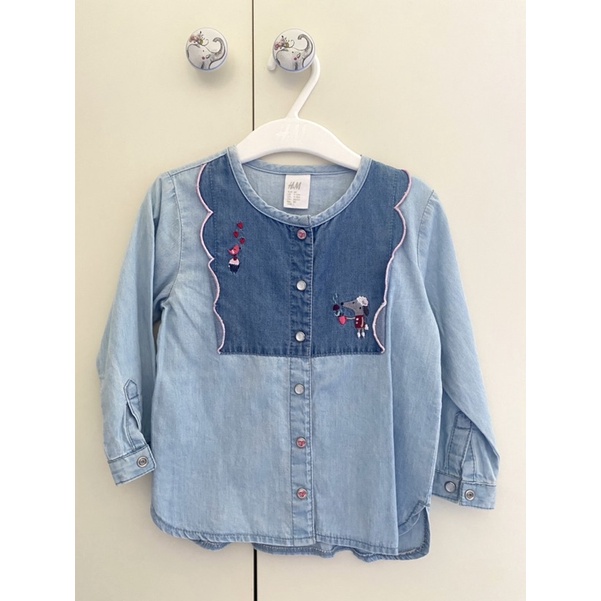 kemeja chambray anak perempuan