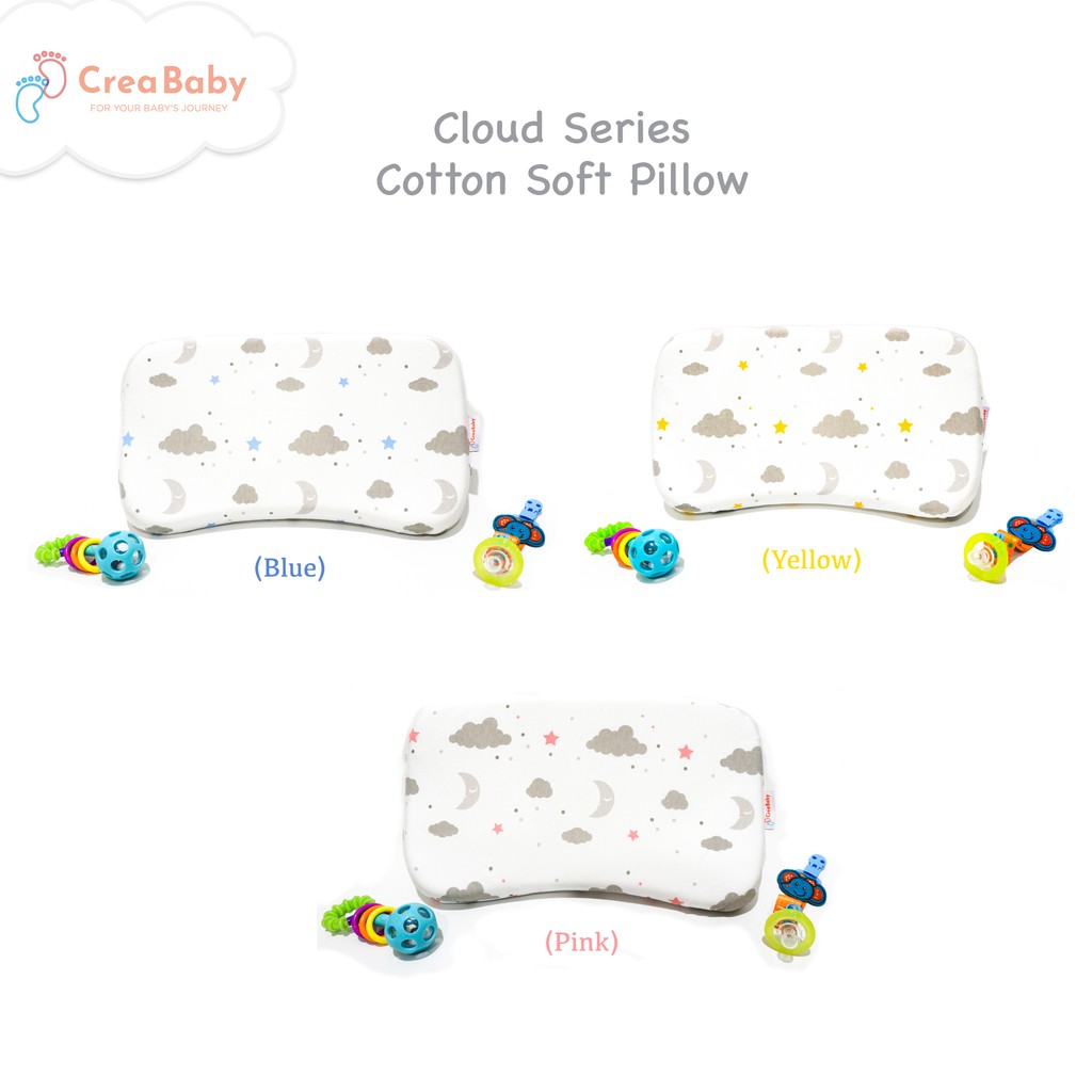 CREA BABY PATTERN SERIES MEMORY FOAM BABY PILLOW + PILLOW CASE |Bantal anti peyang |Bantal tidur bayi