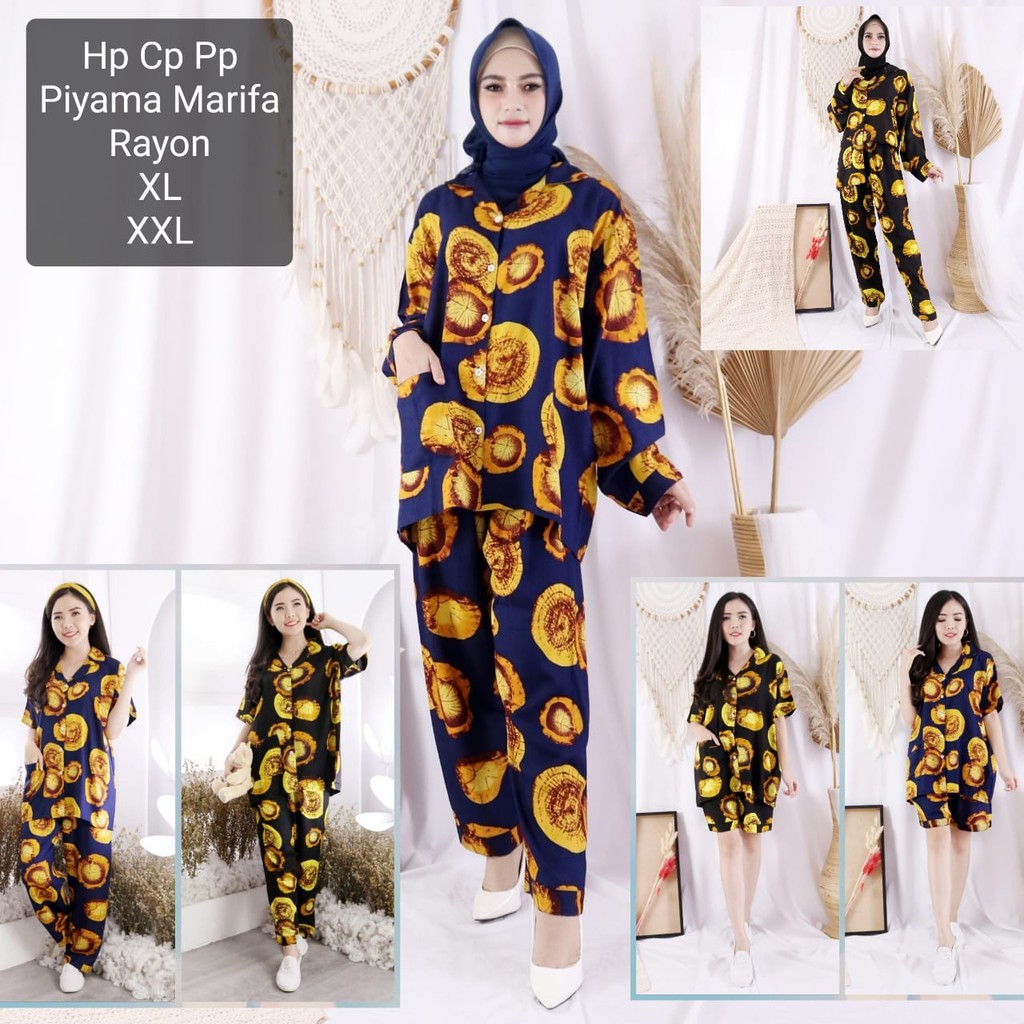 BISA COD/PIYAMA XXL DAN XL/PP CP HP MARIFA TIEDYE (REALPICT) SET XXL LD 120CM RAYON Josjoli_piyama