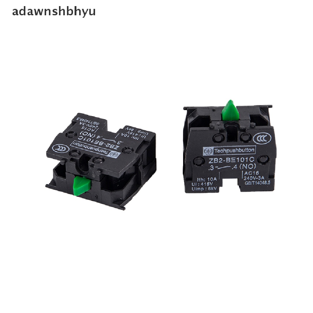 Adawnshbhyu 2pcs XB2 Push Button Switch ZB2-BE102C(NC) Blok Kontak ZB2-BE101C (NO)