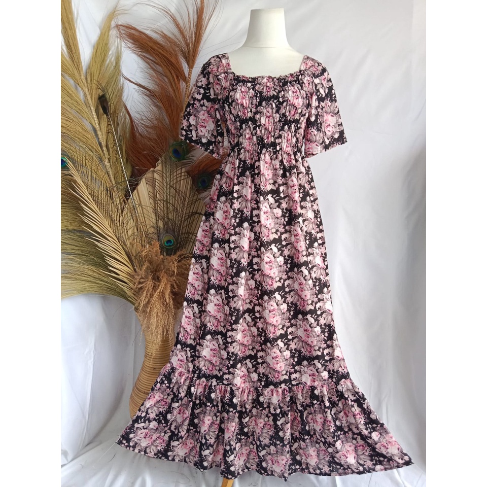 VANESSA REMPEL/ DASTER KERUT DADA REMPEL / DASTER SMOK-BUKET HITAM