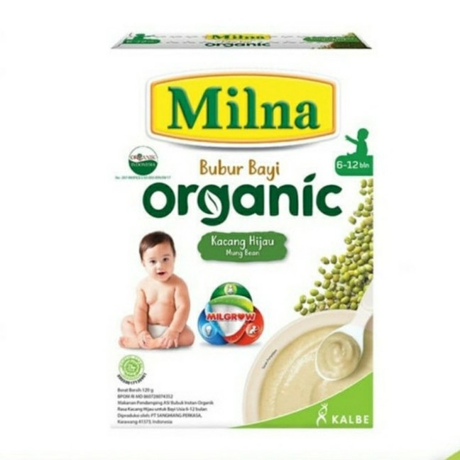 MILNA BUBUR ORGANIK 6+ KACANG HIJAU 120GR / BUBUR BAYI