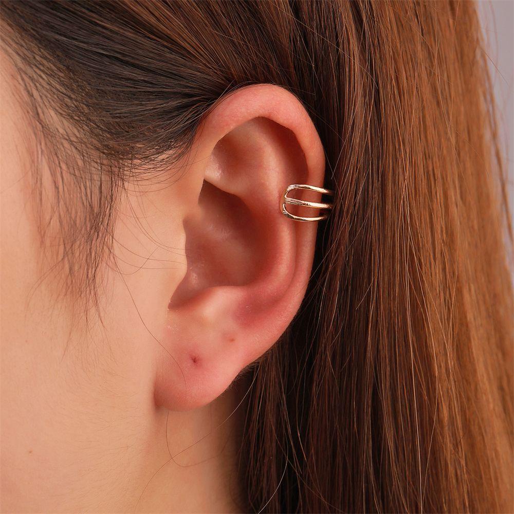 Hadiah Manset Telinga Nanas Clip-On Dainty Adjustable Helix Cuff Earrings