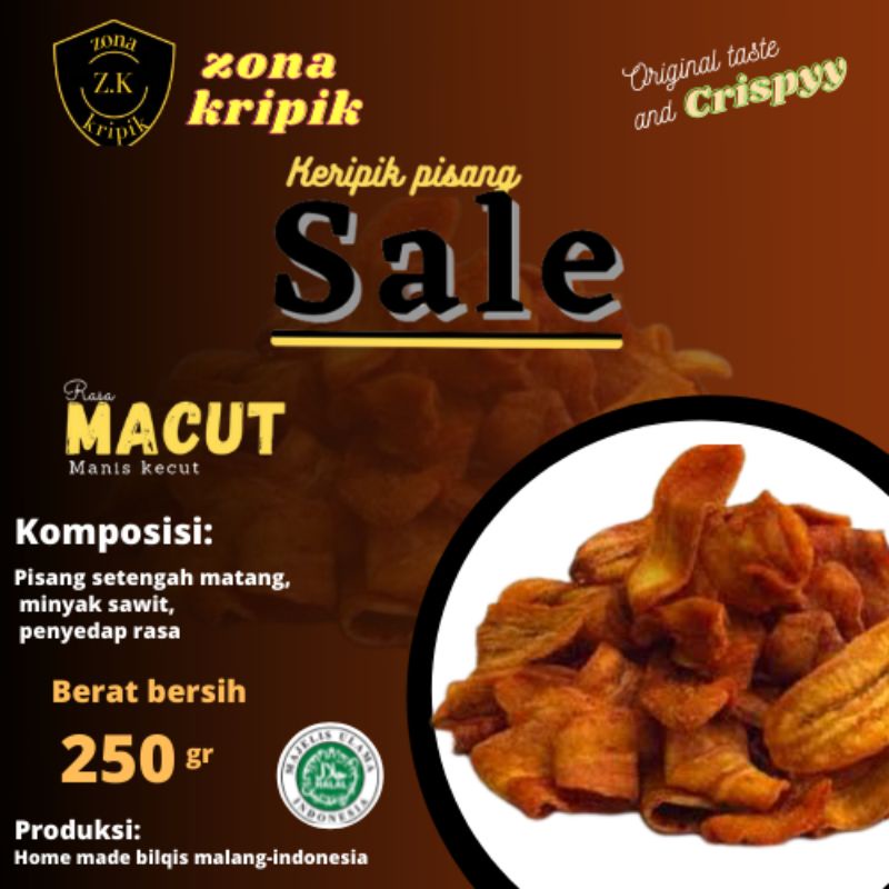 

camilan keripik pisang sale rasa macut (manis kecut) 250gr