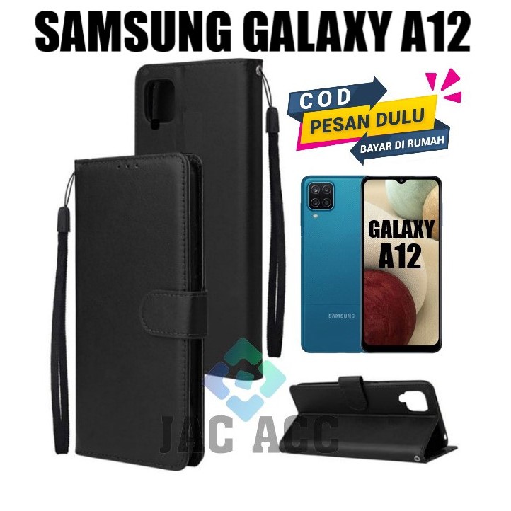 DOMPET HP UNTUK SAMSUNG GALAXY A12 NEW 2020 LEATHER FLIP CASE SAMSUNG GALAXY A12 NEW 2020