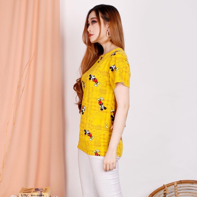 [Grosir] MICKEY Shirt - Kaos Wanita Babyterry Import LD88-92 / Tshirt Wanita / Kaos Wanita / R.15 - 186-5252