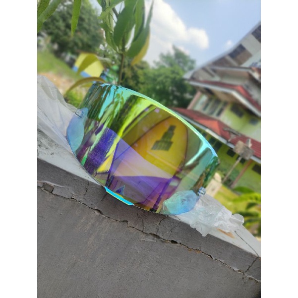 VISOR IRIDIUM GOLD X GREEN KYT TT COURSE ORIGINAL EMBOS