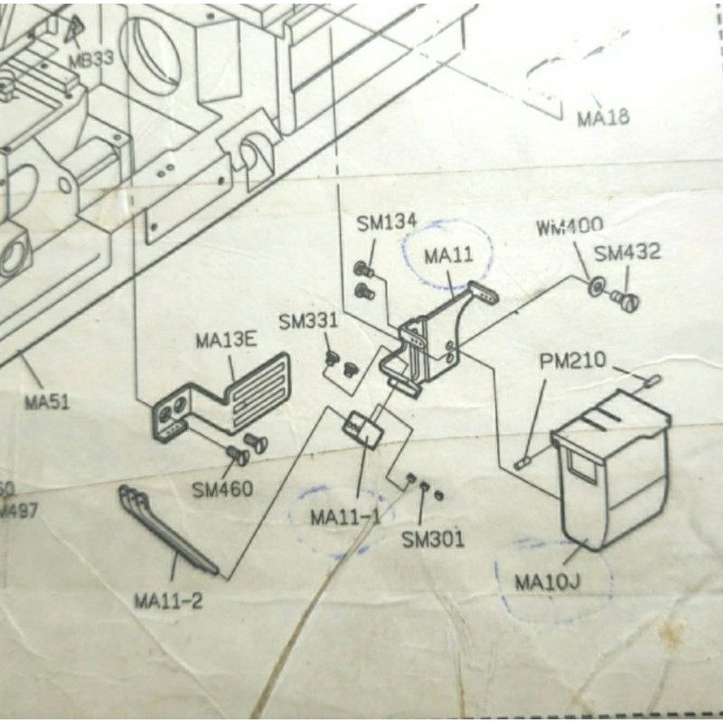 MA11-2  Asli Jalur Benang / THREAD GUIDE OVERDECK MACHINE Siruba