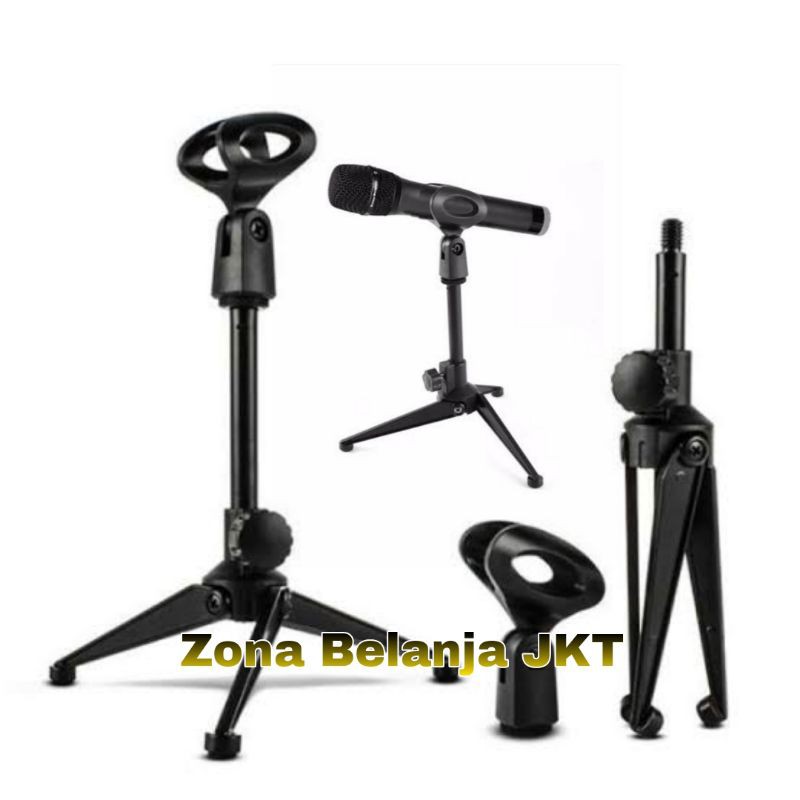 TRIPOD MIC / DUDUKAN MIC / STAND MIC MEJA DESKTOP KAKI TIGA