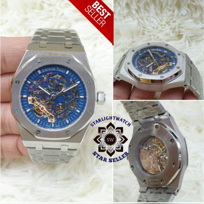 JAM TANGAN PRIA AP TRANSPARAN AUTOMATIC STAINLESS RANTE