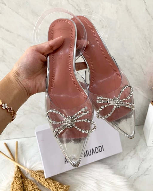 SEPATU | SHOES | WANITA | AMINA MUADDI AMS08 GLASS HEELS  PREMIUM IMPORT