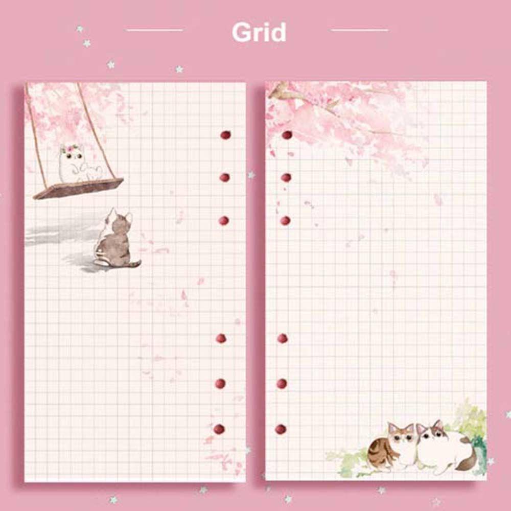 Rebuy 80lembar Loose Leaf Guest Book Notebook Binder Grid Halaman Garis Halaman Notebook Halaman Dalam