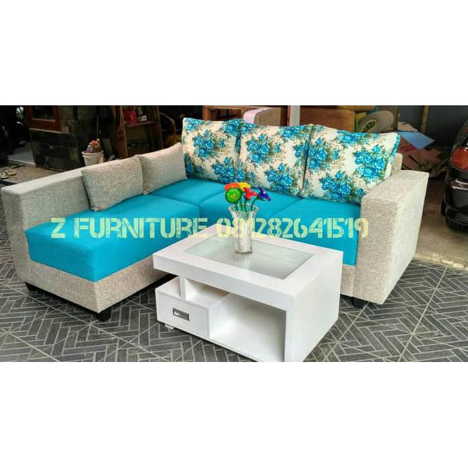 Sofa L Minimalis, Sofa Bed Lantai N Reclening, Sofa L Bed