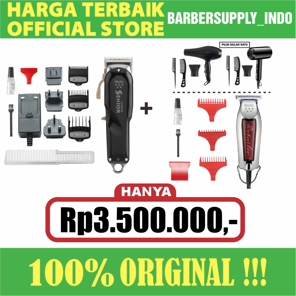 WAHL SENIOR CORDLESS BARBER COMBO WAHL DETAILER CORDED ORIGINAL USA