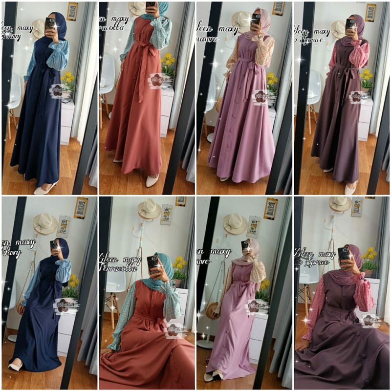 AILEEN DRESS ATHATA GAMIS ITY CREPE GAMIS SIMPLE POLOS MURAH