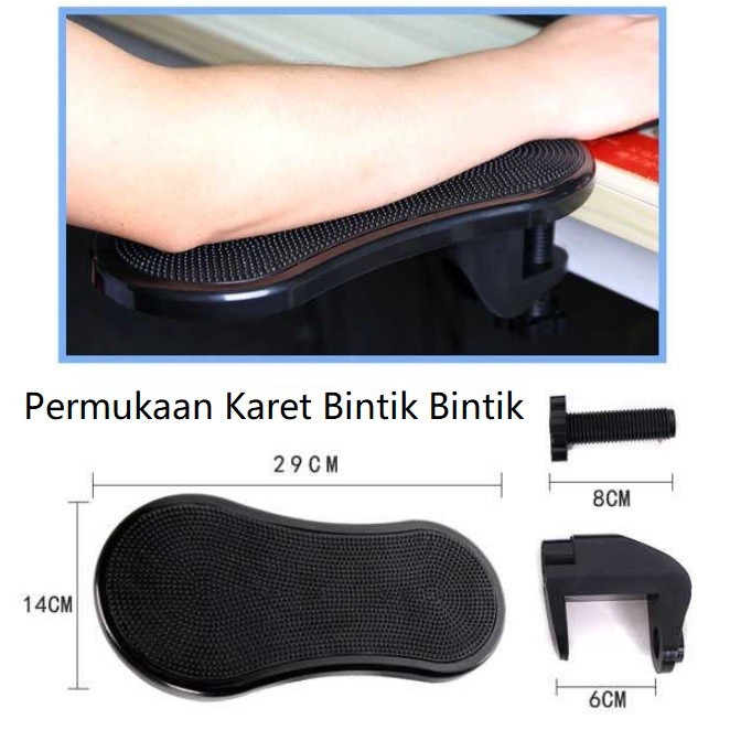 Computer Arm Support Mouse Rest Pad Sandaran Tangan Jepit Meja Kerja