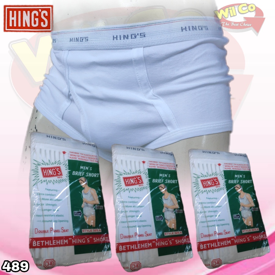 K489 - [Harga Per 1 Potong] CELANA DALAM BRIEF [SEGITIGA] PRIA HING'S SIZE 32 - 42