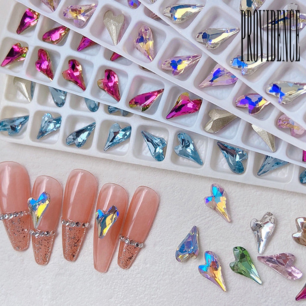 Providence 10Pcs / Set Ornamen Kristal Imitasi 3D Bentuk Asimetris Untuk Dekorasi Nail Art Charms