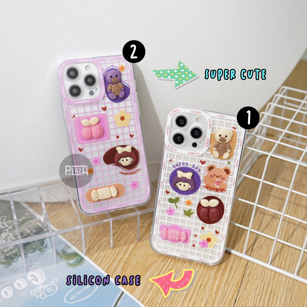 Softcase Tranparant Motif Timbul [3D7] for OPPO RENO 8 5G RENO 8 4G RENO 7Z RENO 7 4G RENO 7 5G RENO 6 4G RENO 6 5G RENO 5 RENO 5F RENO 4 RENO 4F A3S A5S A1K A15 A52/A92 A54 A55 4G A16 A16K A57 2022 A95 5G A76 4G F9 F11 F11 PRO | SOFTCASE TIMBUL | PLAZA