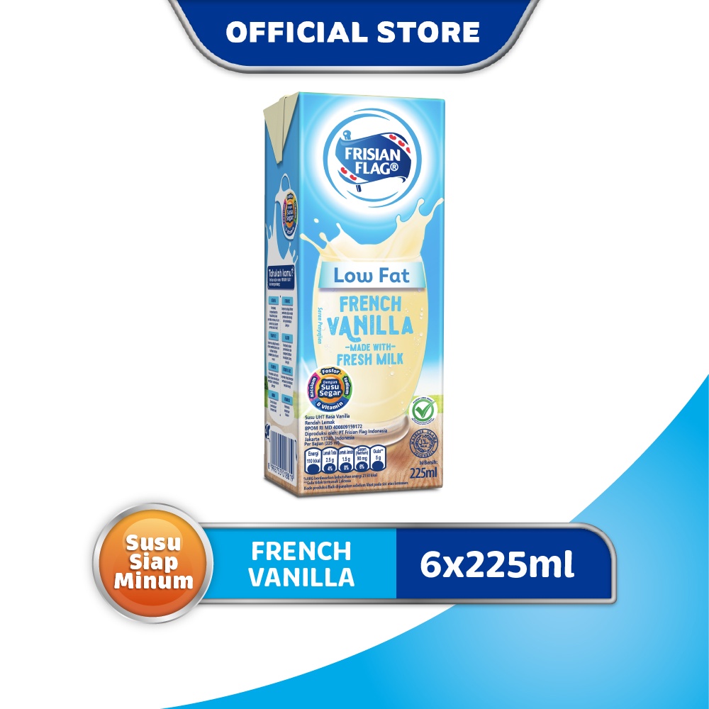 Frisian Flag Low Fat French Vanilla 225 ml x 6