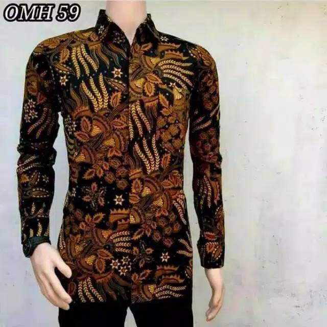 BSWART Batik HRB026 Kenongo  Hem Pendek Padi Pekalongan M L XL Batik