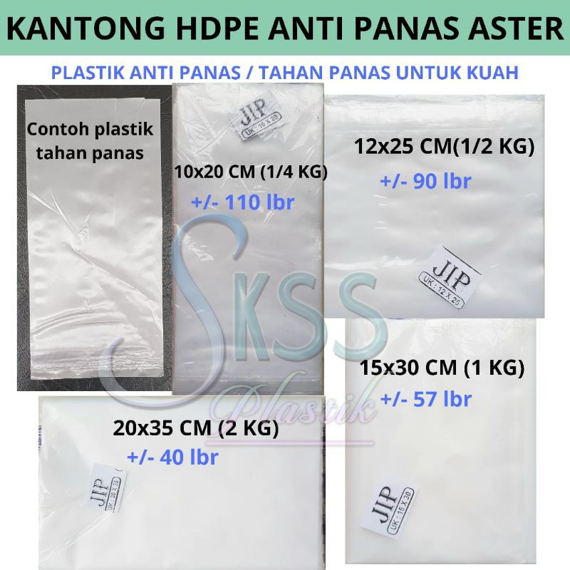 Kantong Plastik Tahan Panas Atp Hdpe 10x20,12x25,15x30,20x35