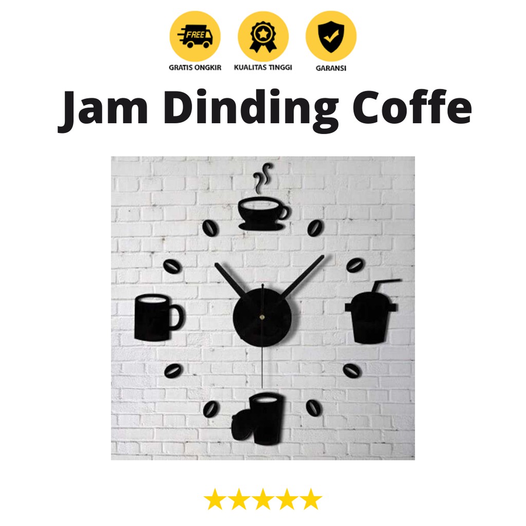 JAM DINDING BESAR | JAM DINDING MINIMALIS | JAM DINDING DEKORASI UNIK MODEL COFFE