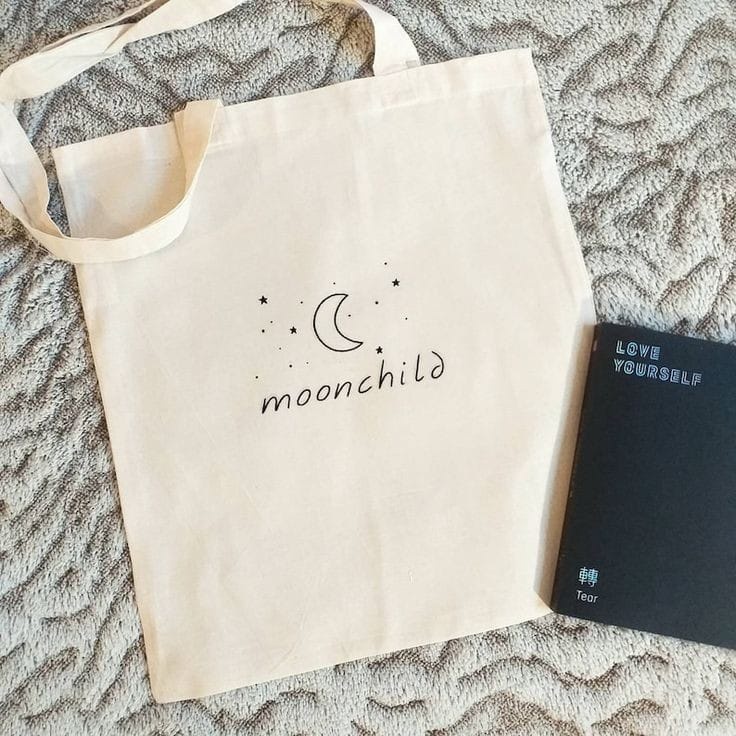 MYSTIQUE.ID-TOTE BAG MOONCHILD LUCU DAN AESTHETIC