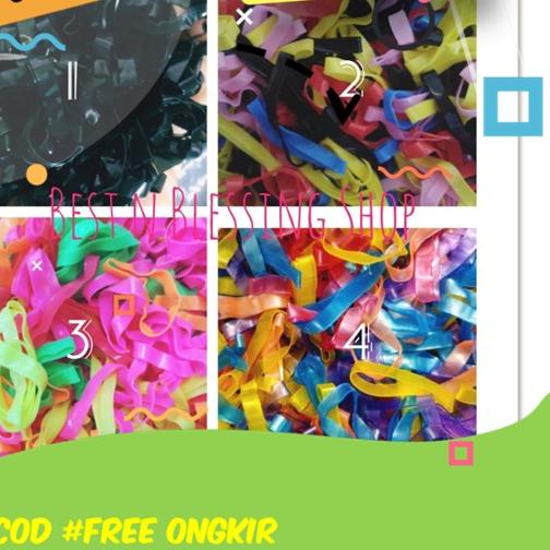 ❃ Karet Rambut Jepang Hitam Polos Tebal Ikat Rambut Anak Bayi Wanita Kiloan Elastis Warna Warni Gros