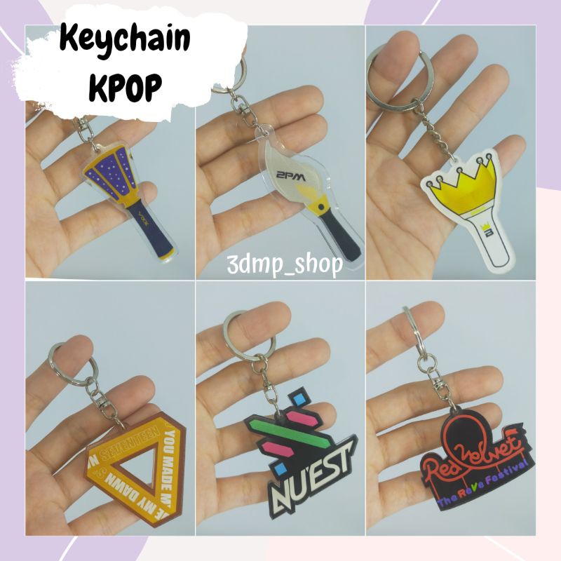 Gantungan Keychain Ganci Kunci Kpop Ikon Infinite Wanna One Winner Vixx 2pm Bigbang TFBoys Apink