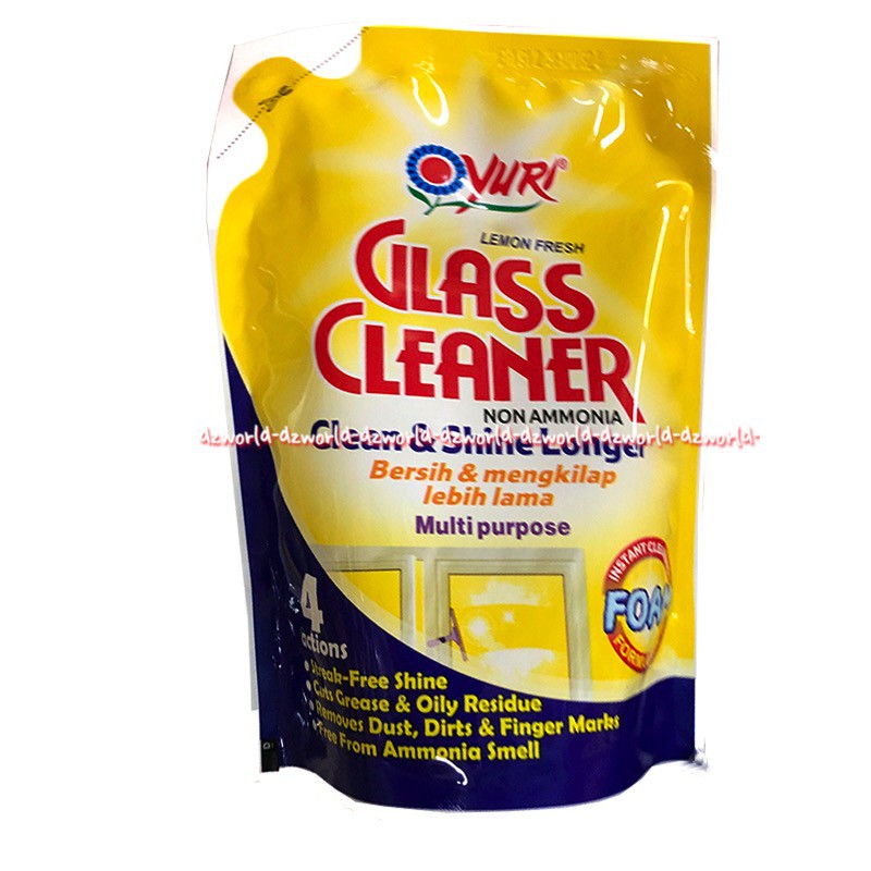 Yuri Glass Cleaner 410ml Foam Clean &amp; Shine Longer Cairan Pembersih Kaca Bersih Mengkilap Yurri Busa Membersihkan Kaca