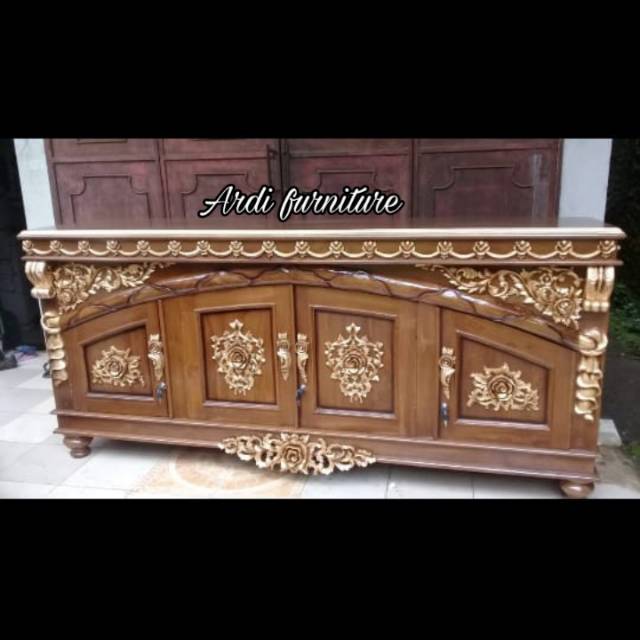 Meja pajangan -  meja tv kayu jati - bufet ukir - lemari ukir jepara