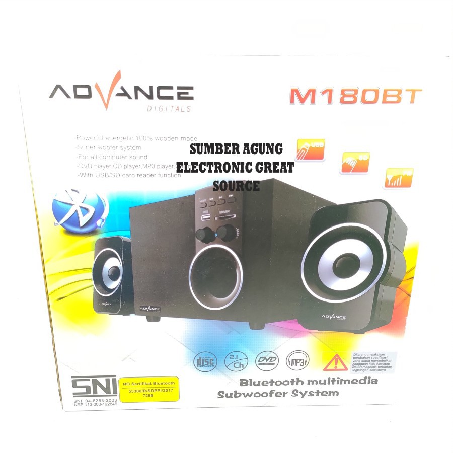 Advance M180BT Speaker Bluetooth Multimedia Subwoofer System M180 SNI