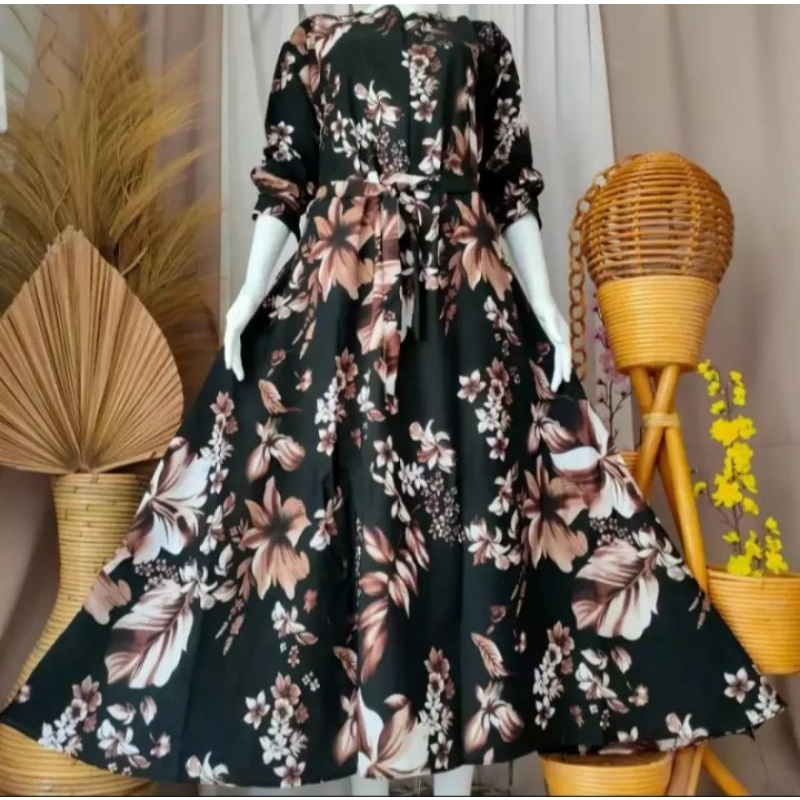 Gamis Katun Bunga Sepatu