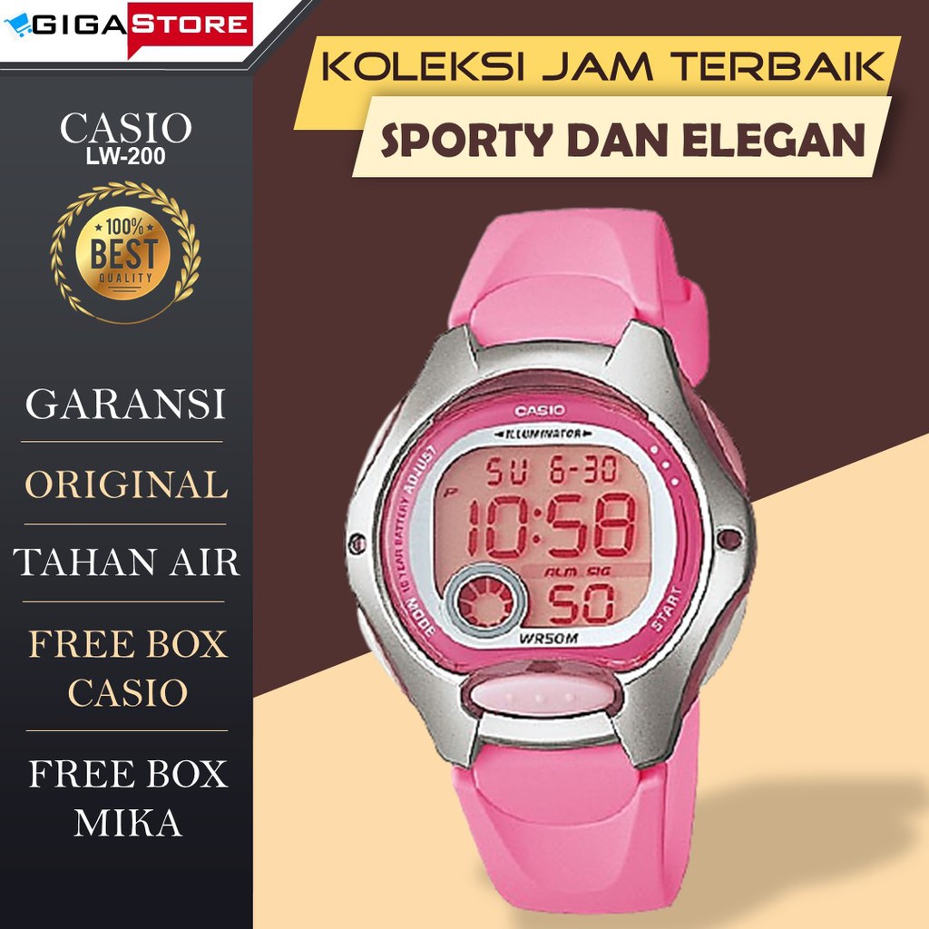 Jam Tangan Wanita Cewe Casio LW 200 Original Asli G Shock Gshock Digital Tahan Anti Air Anak Murah