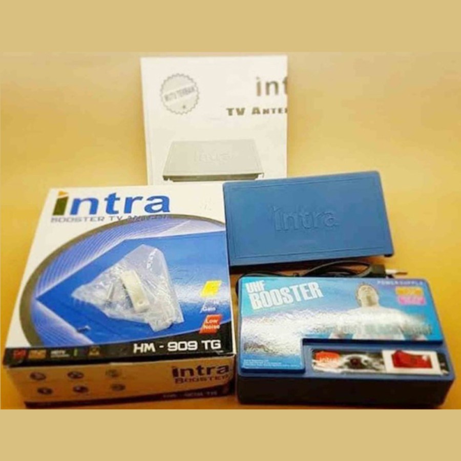 Boster Antena Tv Digital Atas Bawah Merek Intra Tipe INT-909 Booste Penguat Sinyal Antenna Original