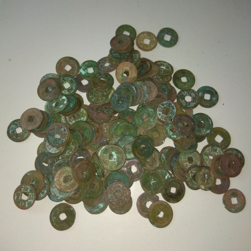 Koin Kepeng Cina Kuno Gobog Cina 1 Cash Pis Bolong Uang Bolong Asli