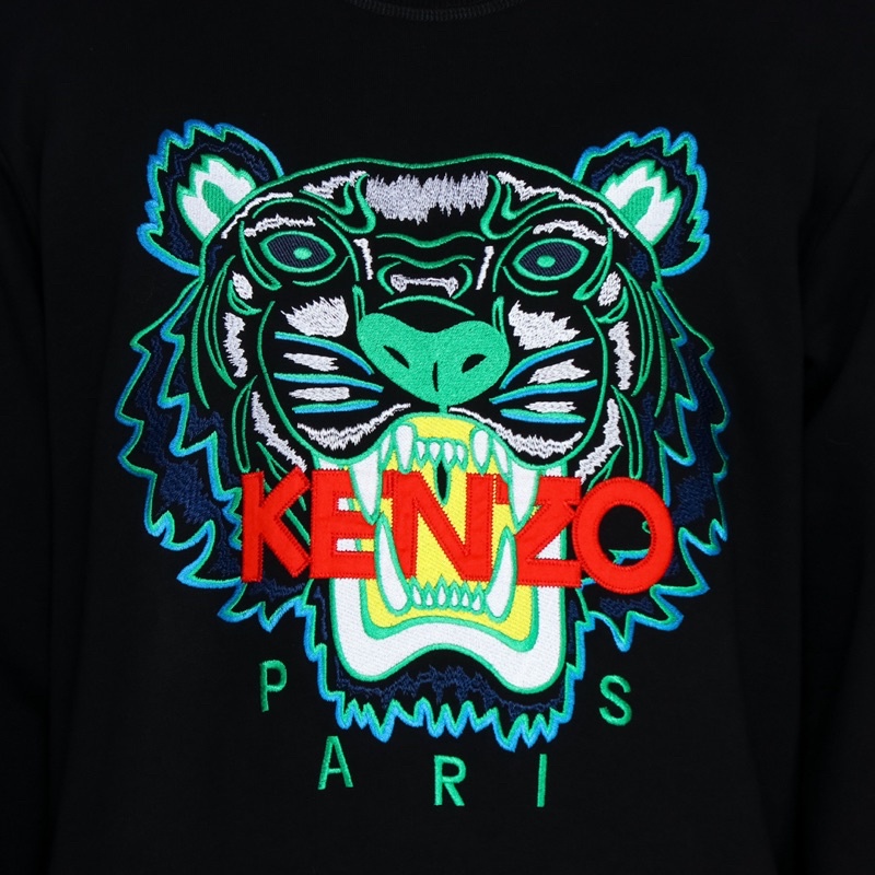 Ken. Tiger Crewneck Black Green