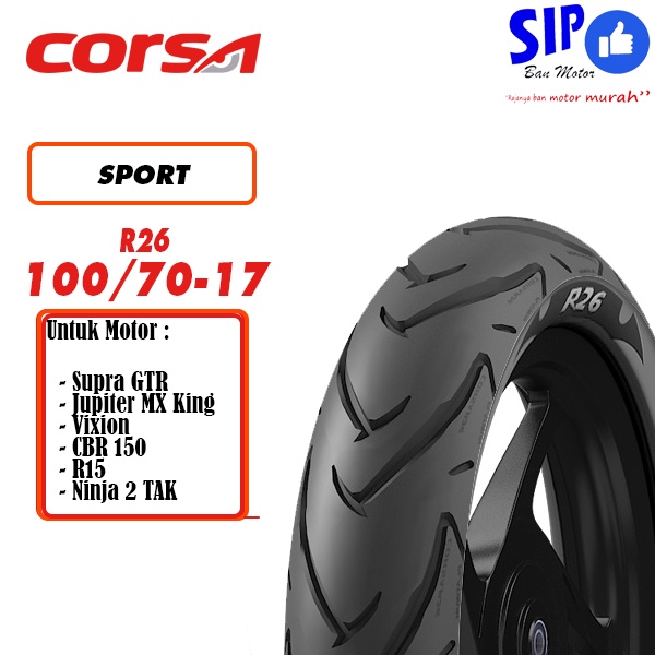 Ban motor bebek Corsa R26 100 70 17 Platinum tubeless